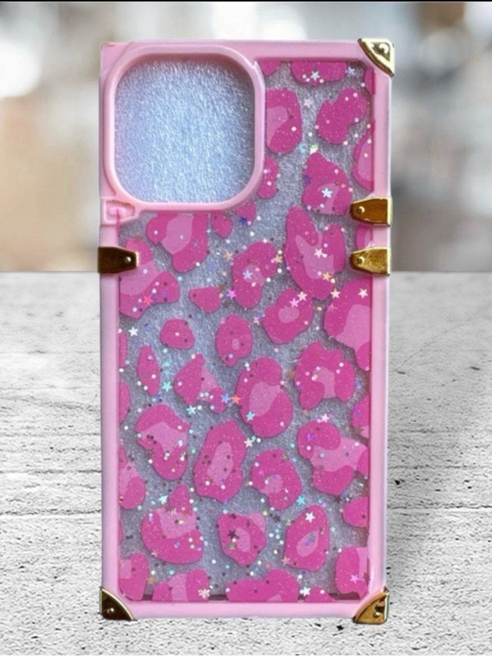 Pink Leopard Glitter Phone Case - Compatible Smartphone Protection